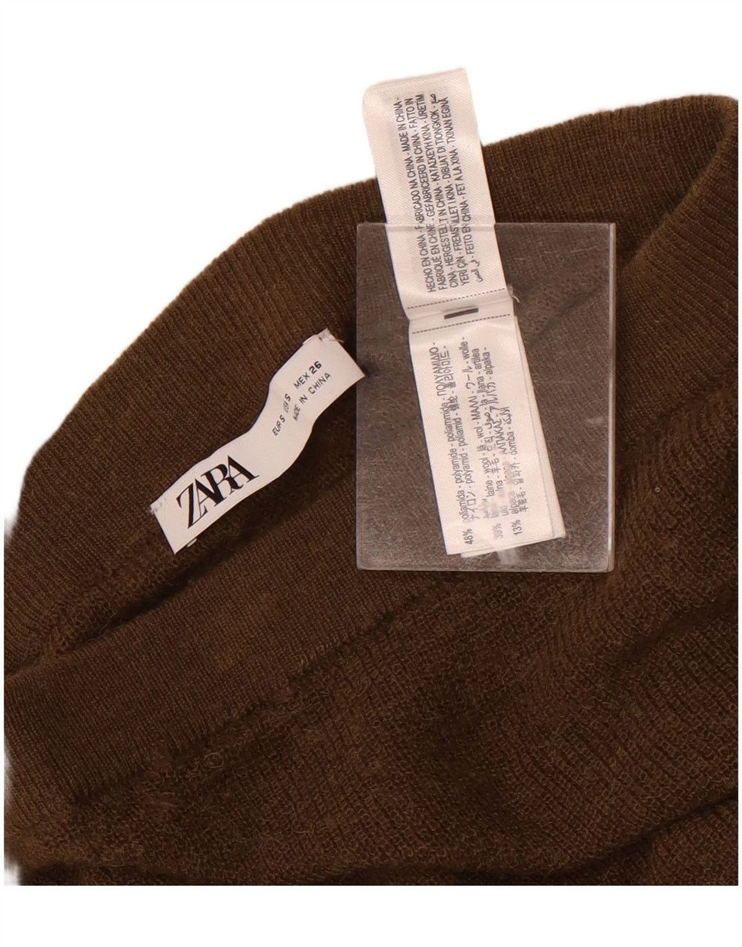 Zara Damen-Strick-Maxirock, Größe S, W26, Braun, Polyamid