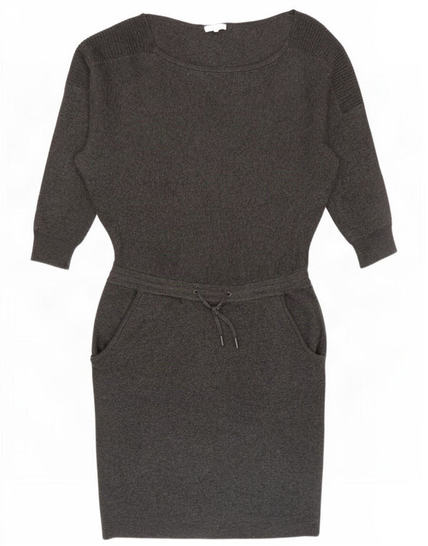 Reiss Langarm-Pulloverkleid für Damen, UK 16, Größe L, graue Viskose