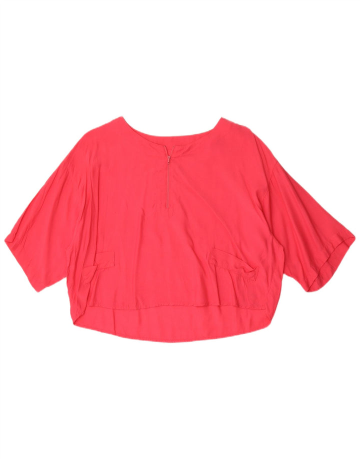 Benetton Damen Crop-Oversize-Blusenoberteil IT 44 Mittelrosa Viskose