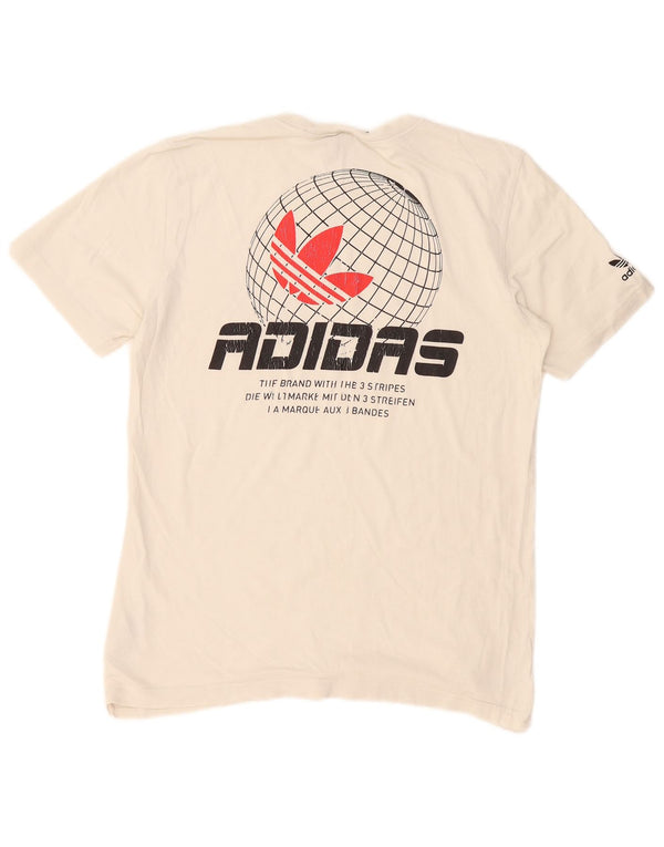 Adidas Herren Grafik T-Shirt Top Small Weiß Baumwolle