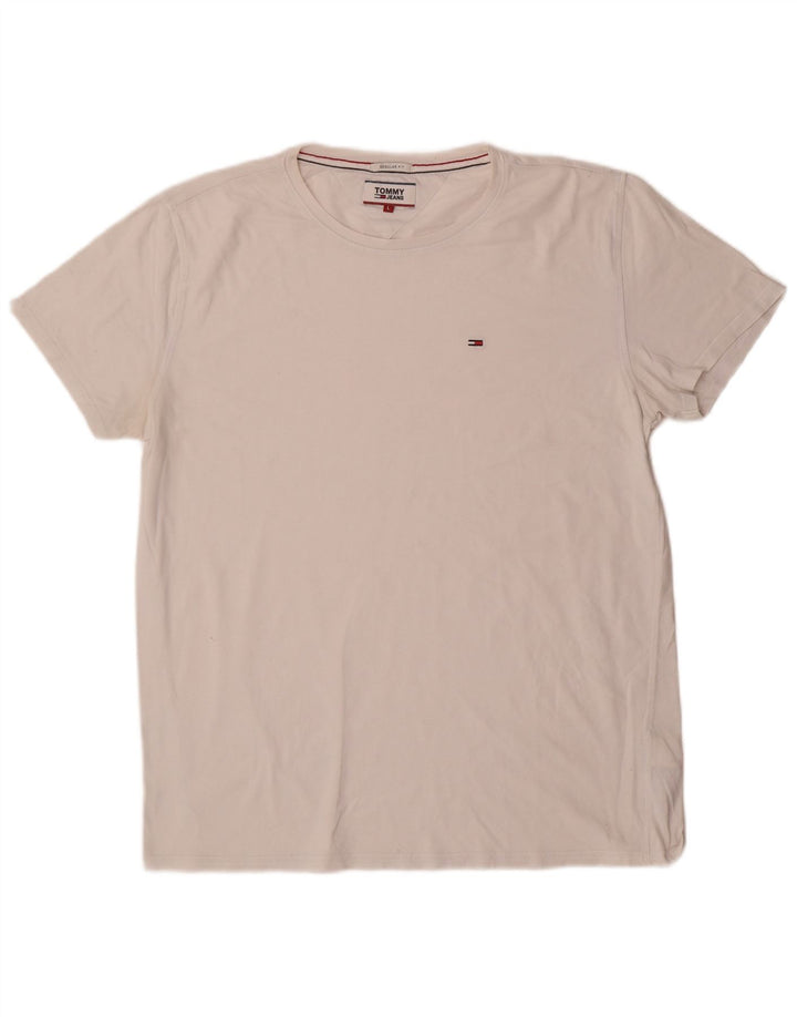 Tommy Hilfiger Herren-T-Shirt mit normaler Passform, große weiße Baumwolle