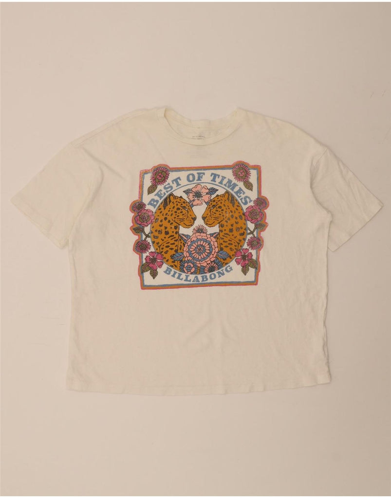 BILLABONG Mens Graphic T-Shirt Top Medium White Cotton Vintage Billabong and Second-Hand Billabong from Messina Hembry 