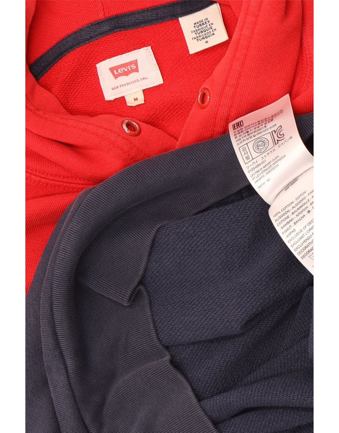 LEVI'S Herren-Kapuzenpullover mit Grafik, mittelgroß, marineblau, Colourblock-Baumwolle