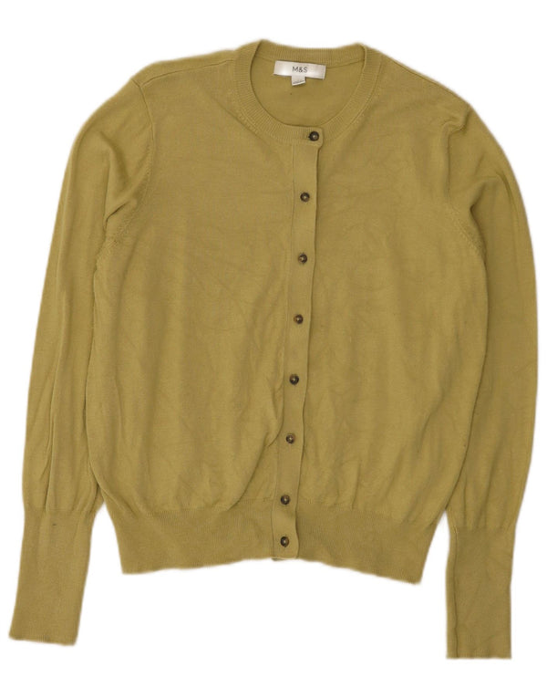 Marks & Spencer Damen-Cardigan-Pullover UK 14 Mittelgrüne Viskose