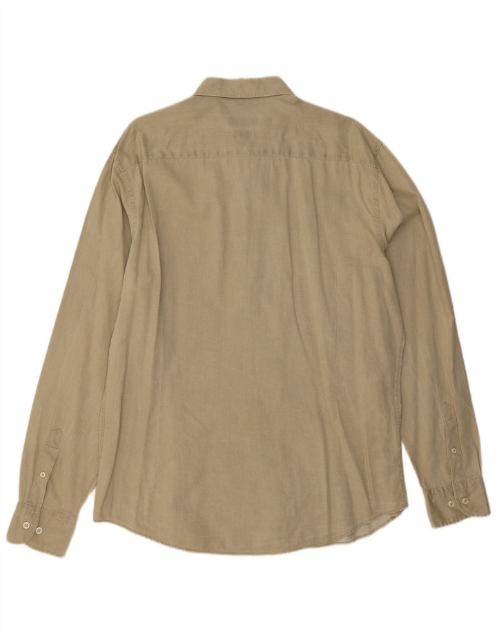 Massimo Dutti Herrenhemd XL Beige Baumwolle