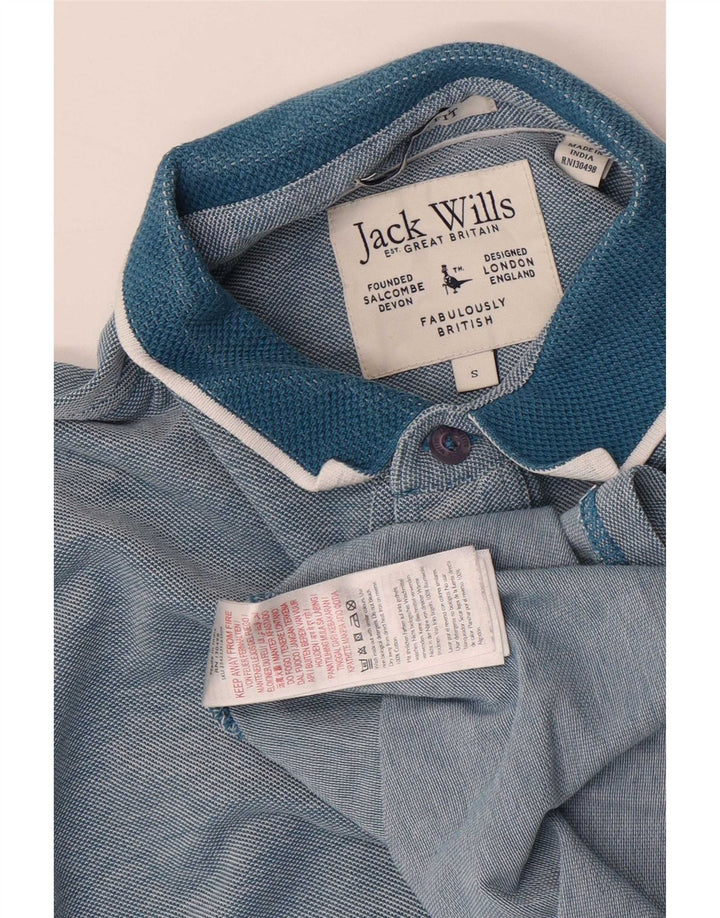 Jack Wills Herren-Poloshirt, klein, blau gestreift, Baumwolle