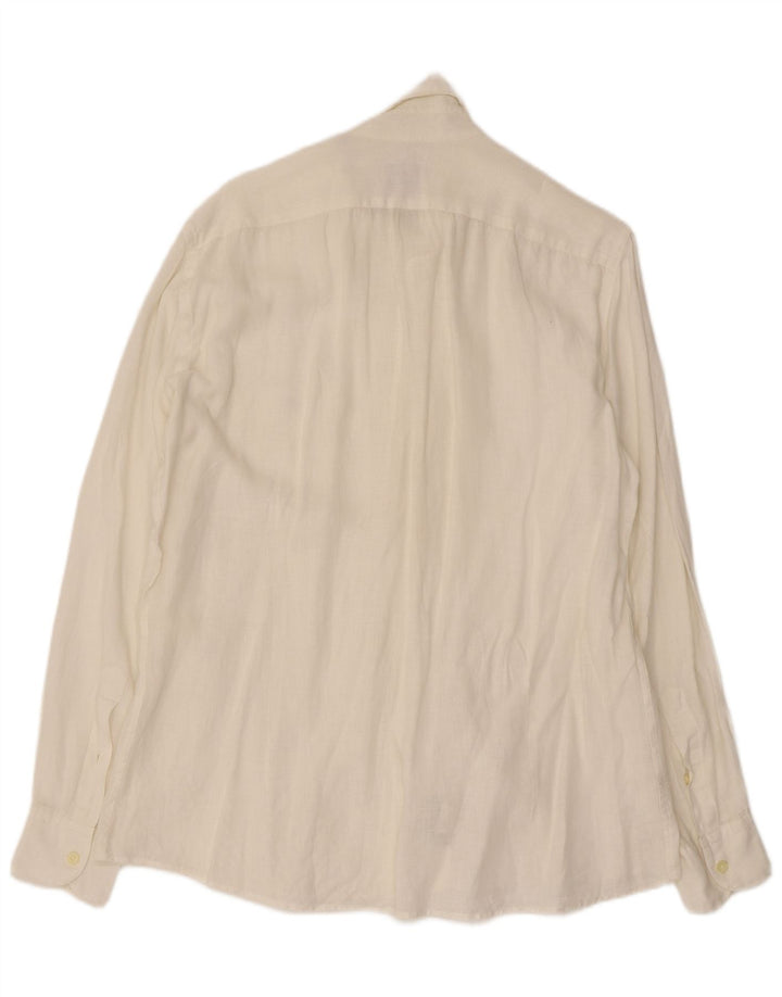 Brooksfield Herrenhemd Größe 40 Mittelweißes Leinen