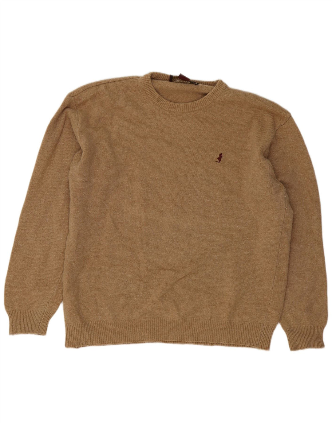Marlboro Classics Herren-Pullover mit Rundhalsausschnitt, 2XL, braune Wolle
