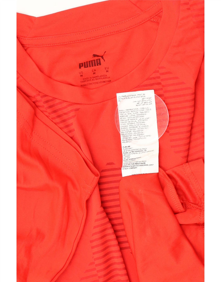 Puma Herren T-Shirt Top Medium Red Chevron Polyester