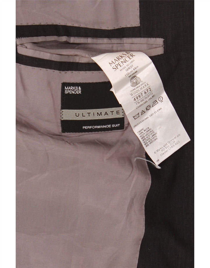 Marks & Spencer Herren-Blazer mit 2 Knöpfen, UK 44, 2XL, schwarze Wolle