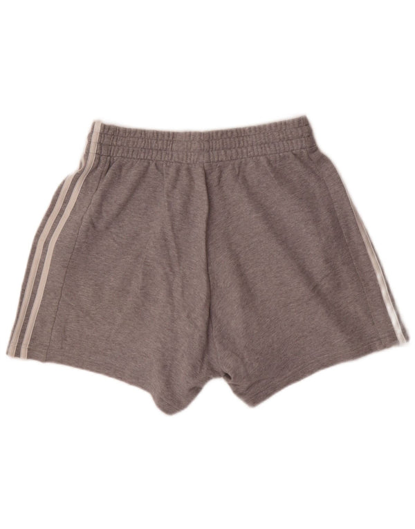 Adidas Damen Sportshorts UK 14 Mittelgraue Baumwolle