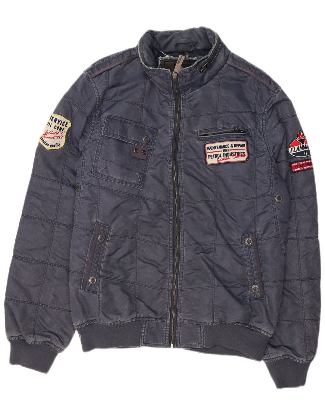 Petrol Industries Herren-Bomberjacke mit Grafik, UK 38, mittleres Marineblau
