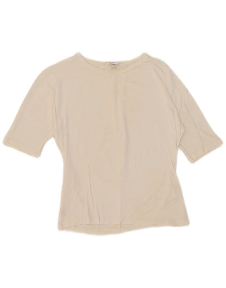 Max Mara Damen T-Shirt Top UK 10 Small Weiße Viskose
