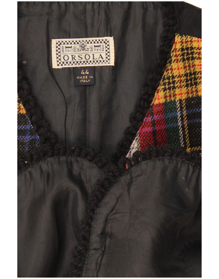 Vintage Damen Weste IT 44 Medium Mehrfarbig Patchwork