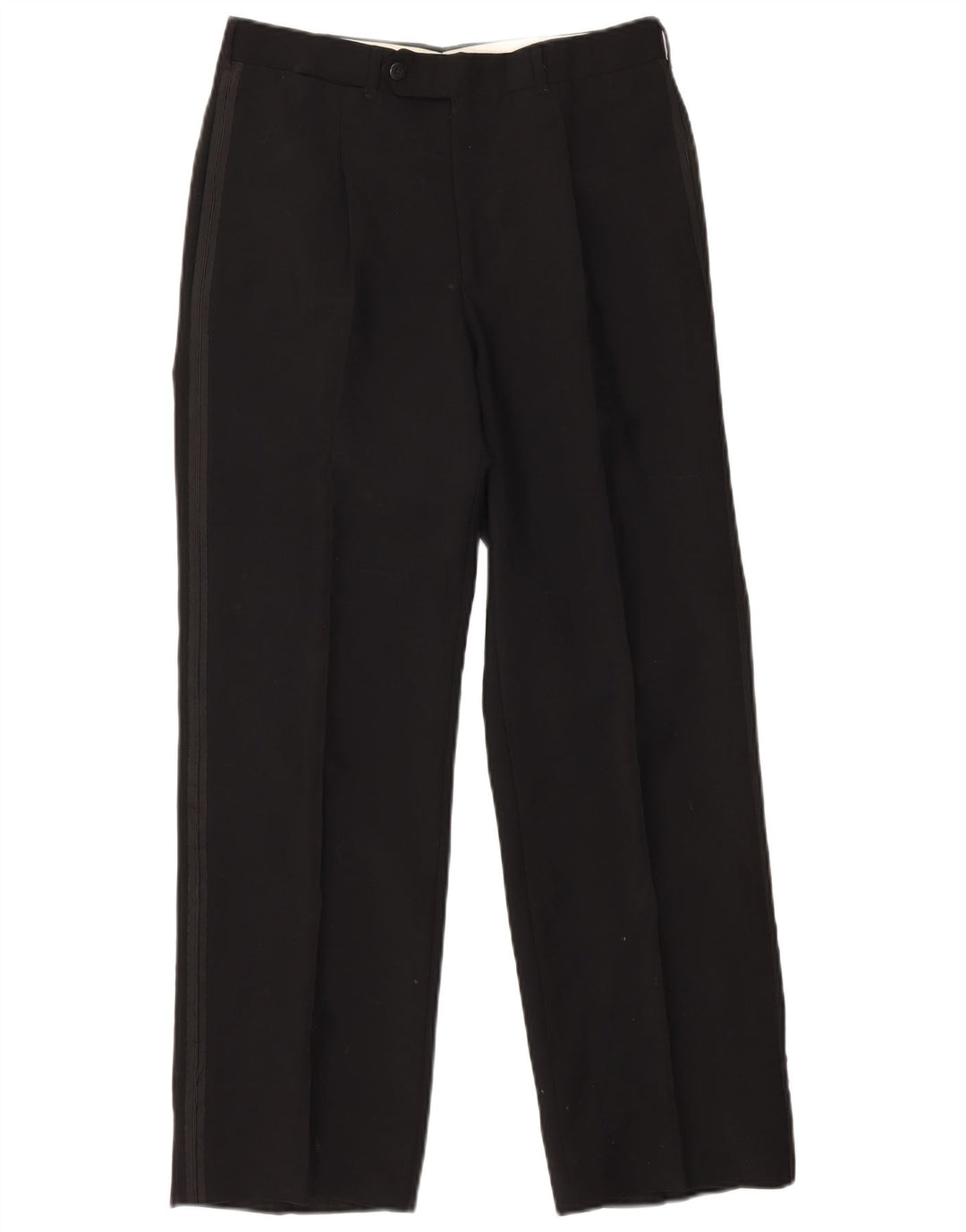 VINTAGE Herren 1-Knopf-2-teiliges Set IT 46 Small W29 L29 Schwarze Wolle