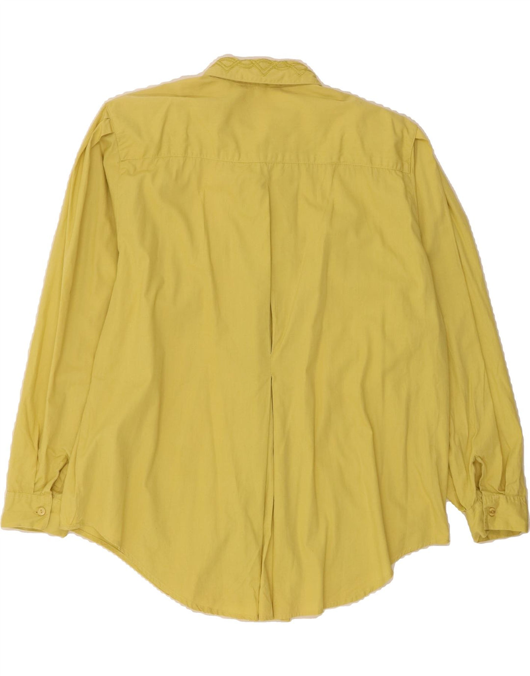 VINTAGE Womens Oversized Shirt UK 16 Large Yellow Cotton Vintage Vintage and Second-Hand Vintage from Messina Hembry 