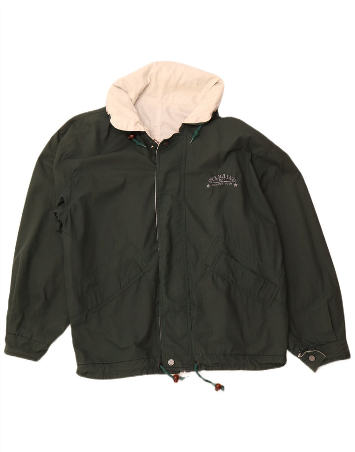 Hauptdarsteller Herren Loose Fit Kapuzen-Wendejacke UK 38 Mittelbeige Baumwolle