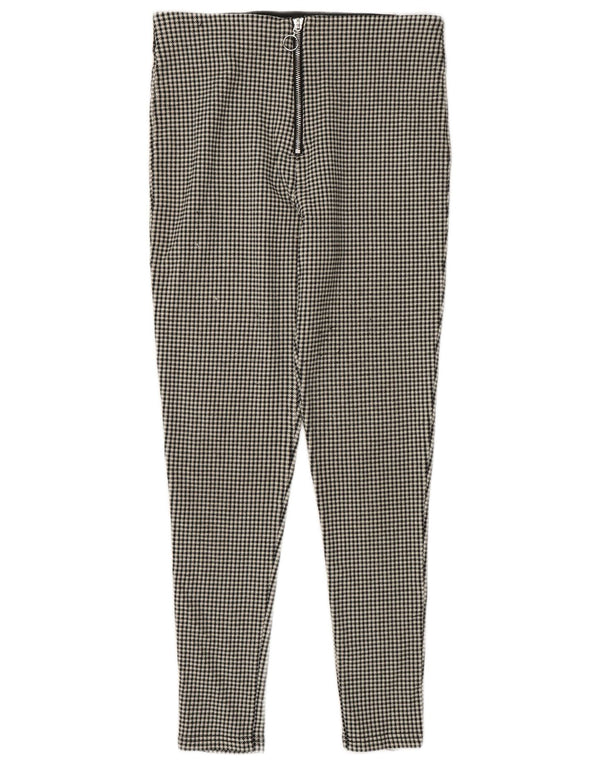 Zara Womens Skinny Casual Trousers Medium W28 L26 Black Houndstooth Viscose