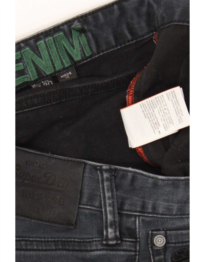 Superdry Herren Slim Jeans W34 L27 Schwarz Baumwolle