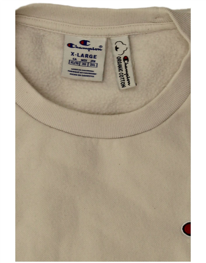 Champion Herren-Sweatshirt-Pullover XL aus weißer Baumwolle