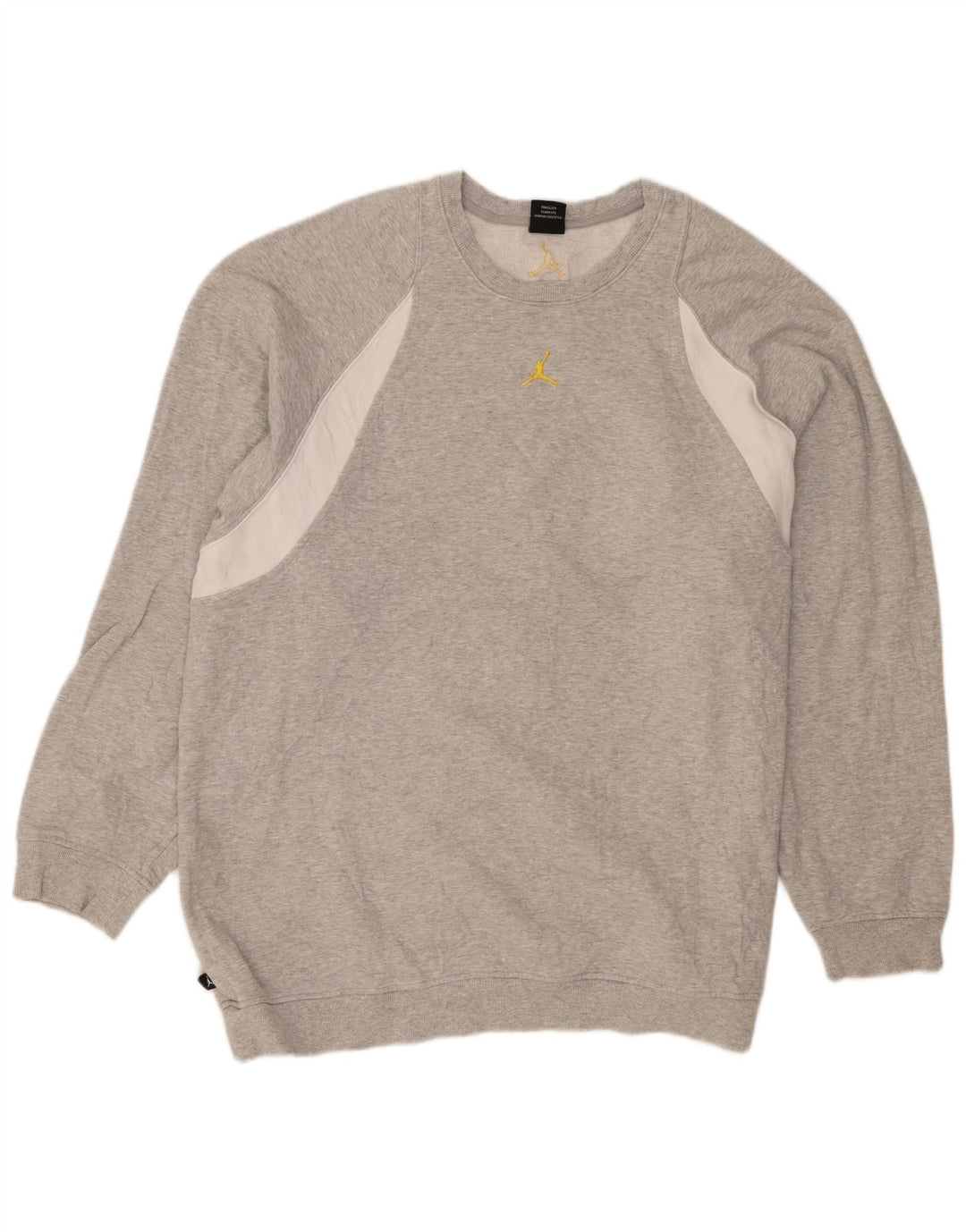 Jordan Herren Sweatshirt Pullover 2XL Grau Colourblock Baumwolle