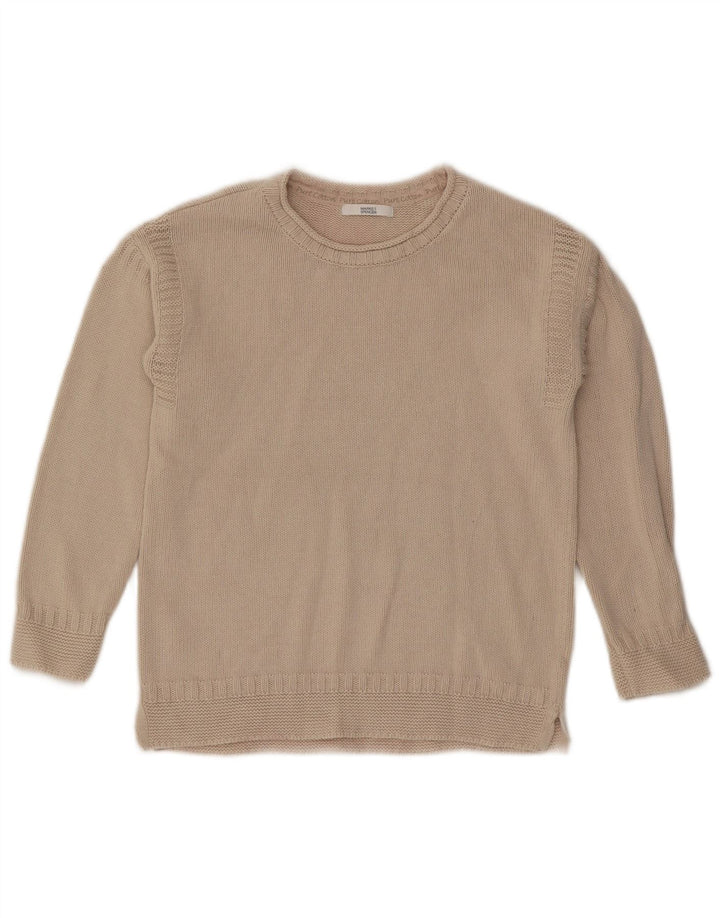 Marks & Spencer Damen-Pullover mit Rundhalsausschnitt, Gr. 10, Größe S, Beige