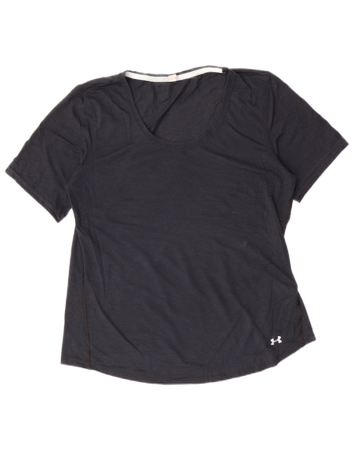 Under Armour Damen T-Shirt Top UK 16 Large Schwarz Polyester