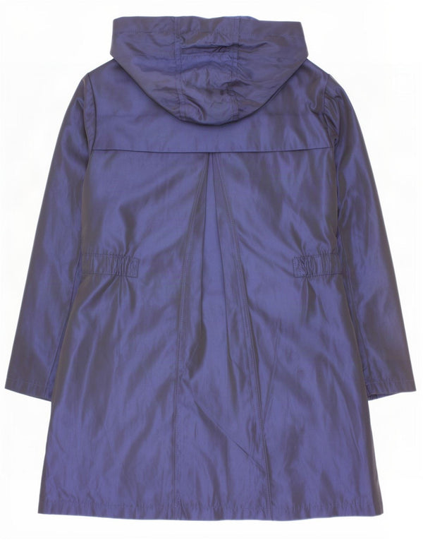 Ted Baker Mädchen-Regenmantel mit Kapuze, 7–8 Jahre, Marineblau