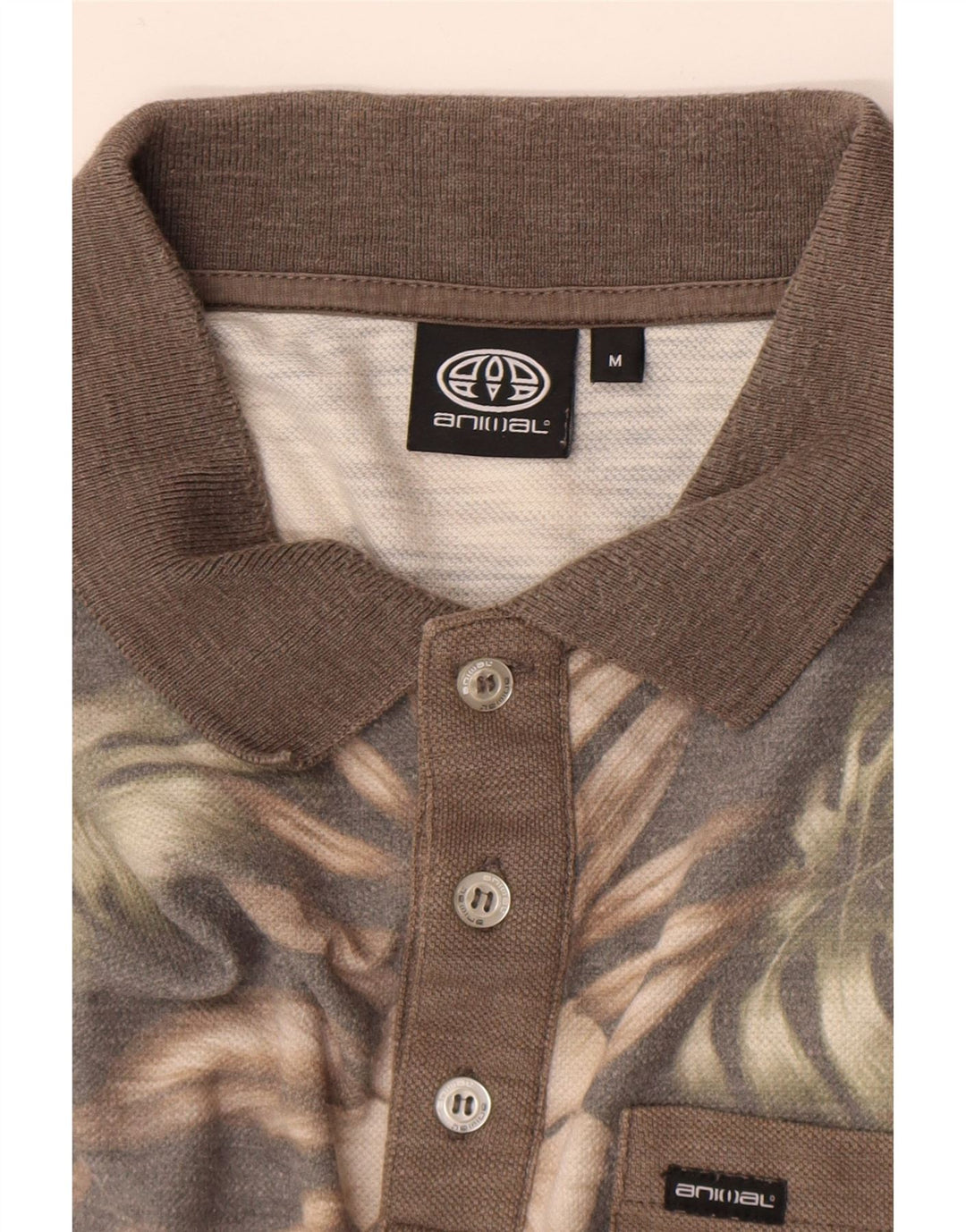 Animal Herren-Poloshirt Mittelbraun mit Blumenmuster