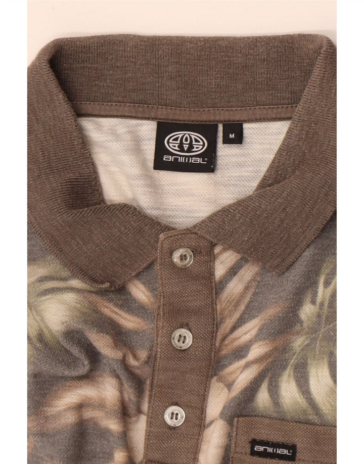 Animal Herren-Poloshirt Mittelbraun mit Blumenmuster