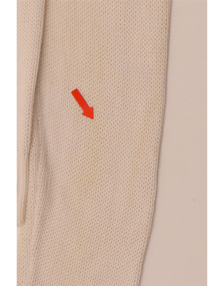 ARMANI JEANS Damen-Pullover mit V-Ausschnitt, UK 16, Größe L, weiße Baumwolle