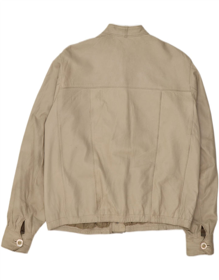 VINTAGE Womens Leather Jacket IT 50 XL Beige Leather Vintage Vintage and Second-Hand Vintage from Messina Hembry 