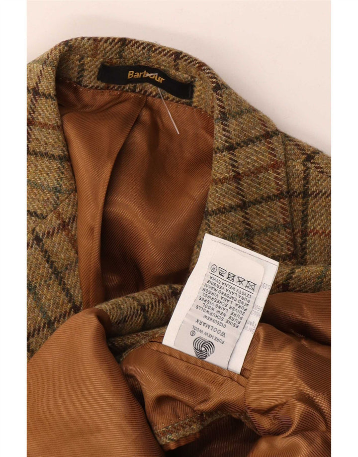Barbour Herren-Blazer mit 2 Knöpfen, EU 48, Mittel-Khaki, kariert, Schurwolle