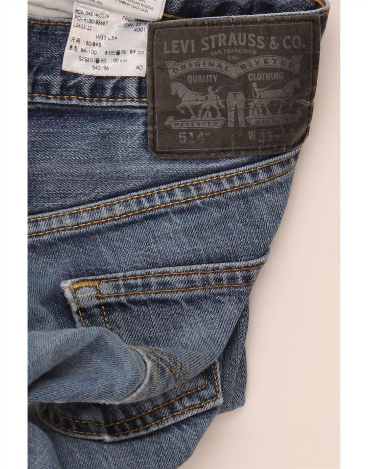 Levi's Herren 514 Straight Jeans W33 L34 Blaue Baumwolle