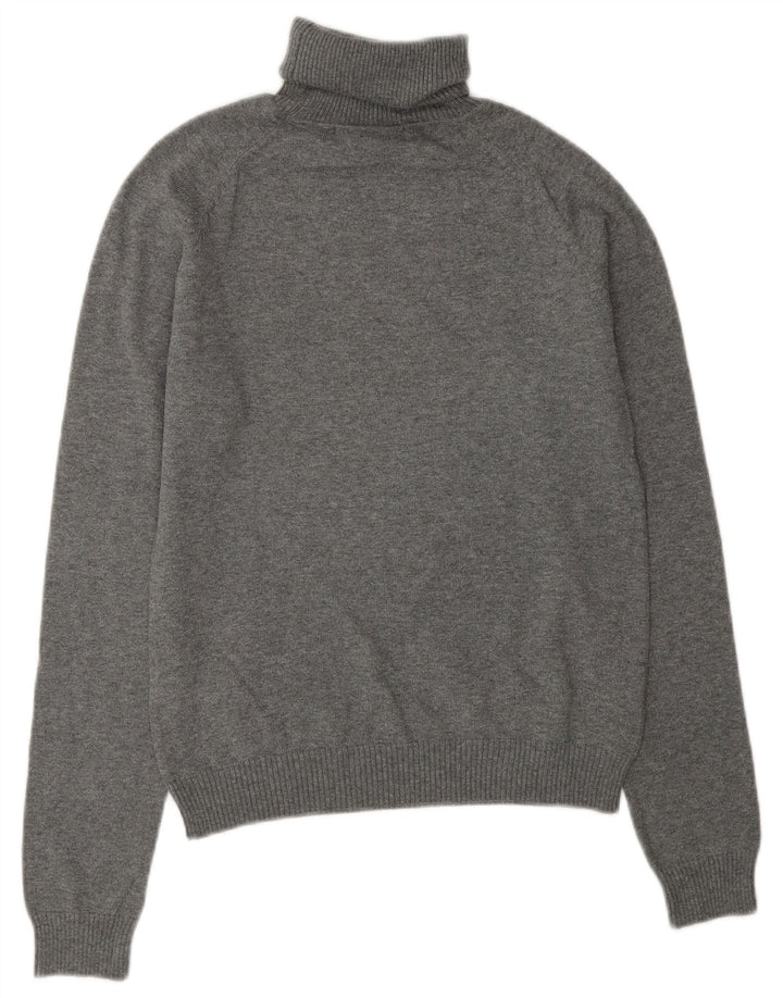 Zara Damen Rollkragenpullover, UK 14, mittelgraue Baumwolle