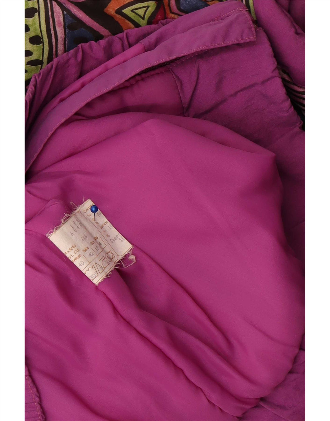 Vintage Damen Übergroße Windjacke UK 12 Medium Lila Geometrisch
