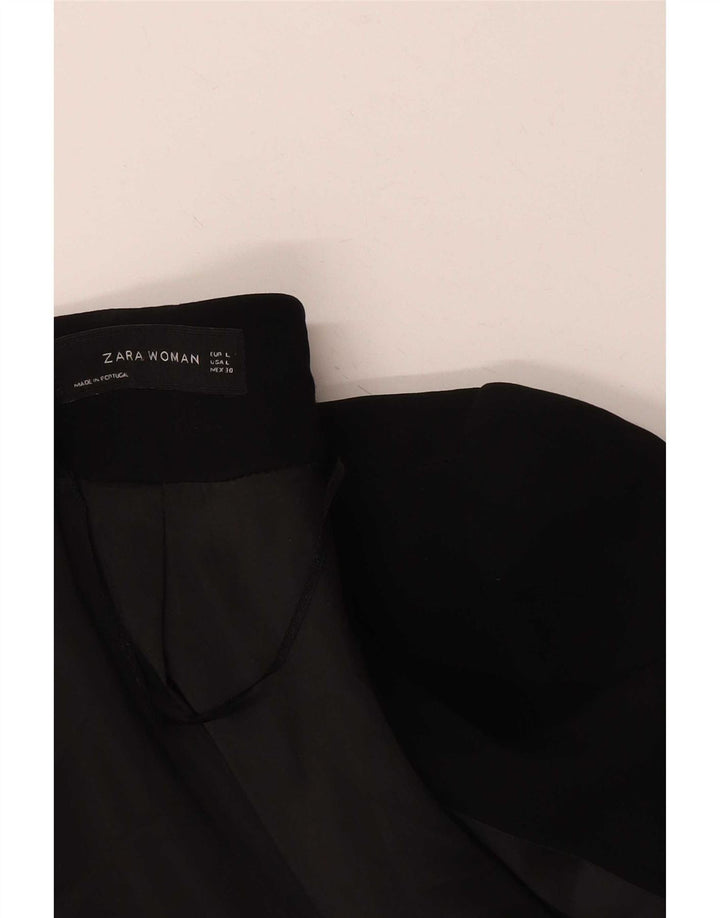 Offene Blazer-Jacke für Damen von Zara, UK 14, große schwarze Viskose