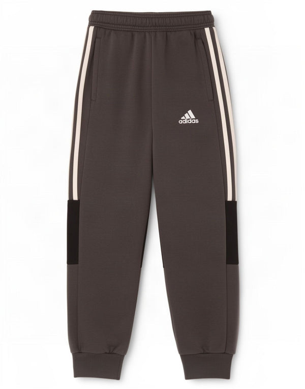 Adidas Jungen-Trainingshose, Jogginghose, 9–10 Jahre, graue Colourblock-Baumwolle