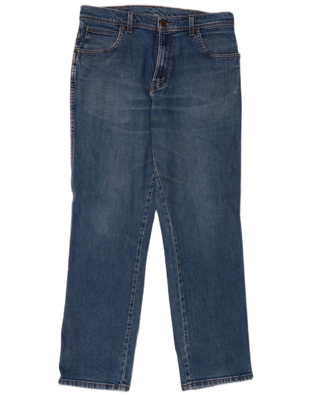 Wrangler Herren Straight Jeans W34 L32 Blaue Baumwolle