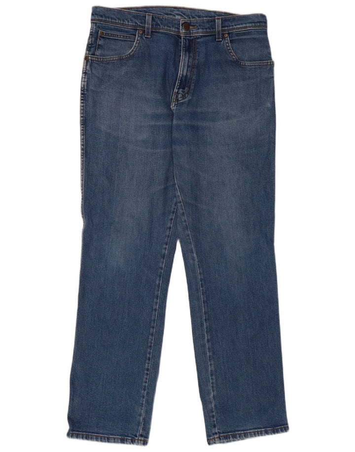Wrangler Herren Straight Jeans W34 L32 Blaue Baumwolle
