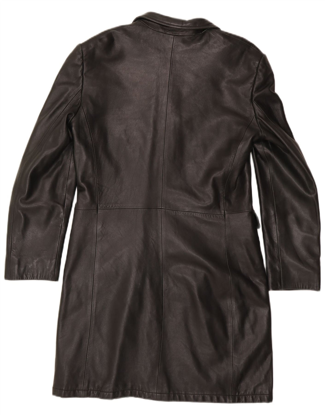 Marella Damen Ledermantel UK 12 Mittelschwarzes Leder