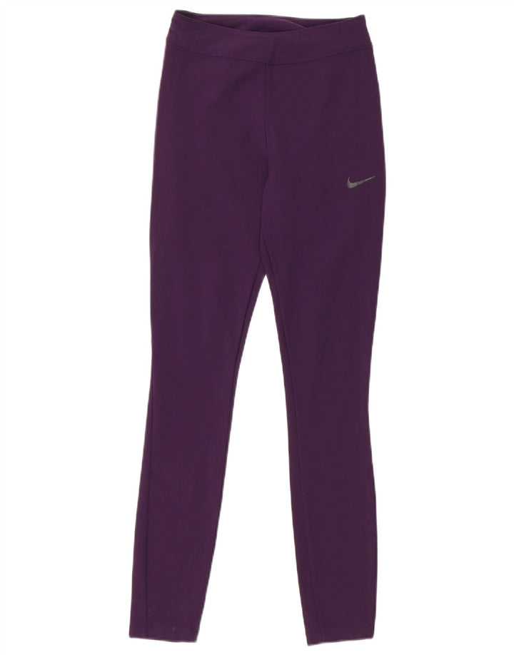 Nike Damen Dri Fit Leggings UK 6 XS Lila Nylon