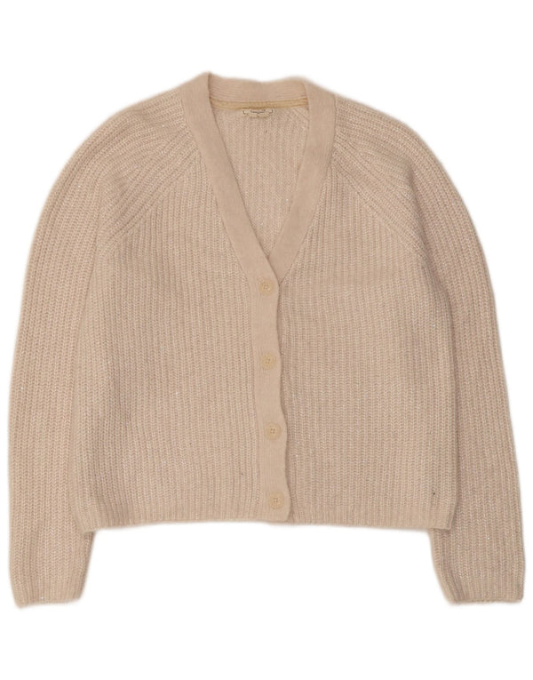 Fat Face Damen-Cardigan-Pullover UK 12 Mittelweißes Polyester