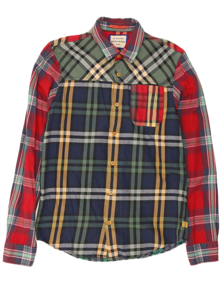 Scotch & Soda Herren-Flanellhemd, mittelgroß, mehrfarbig, kariert, Baumwolle