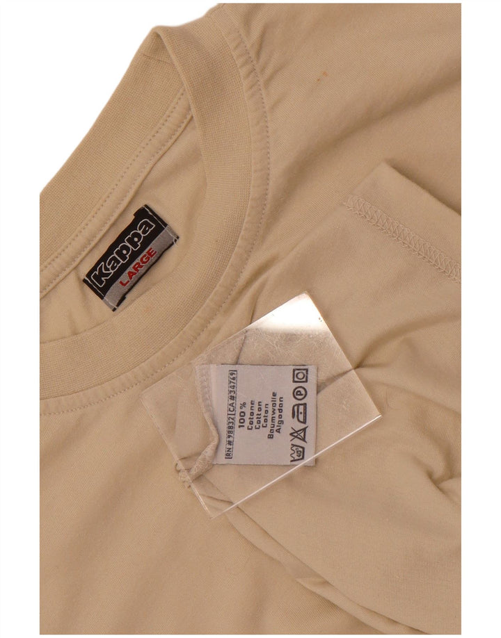 Kappa Herren T-Shirt Top Large Beige Baumwolle