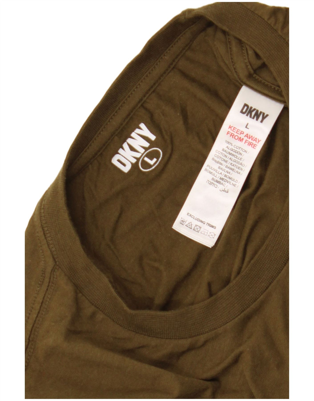 Dkny Herren T-Shirt Top Large Khaki Baumwolle