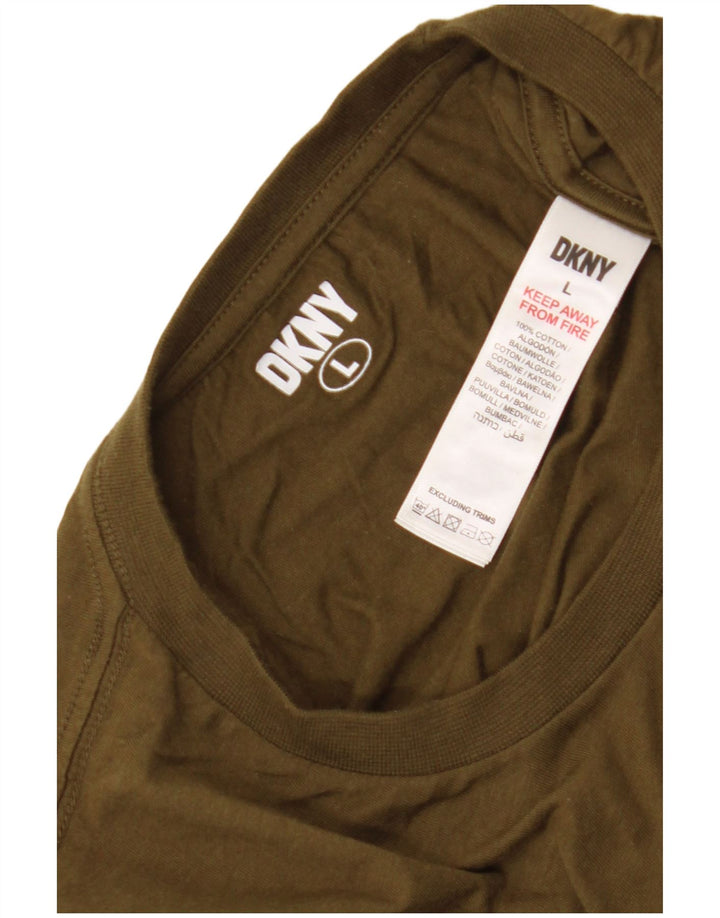 Dkny Herren T-Shirt Top Large Khaki Baumwolle