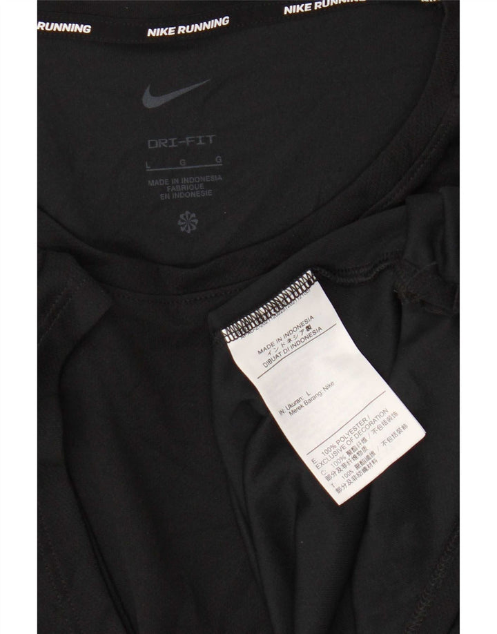 Nike Herren Dri Fit T-Shirt Top Large Schwarz Polyester