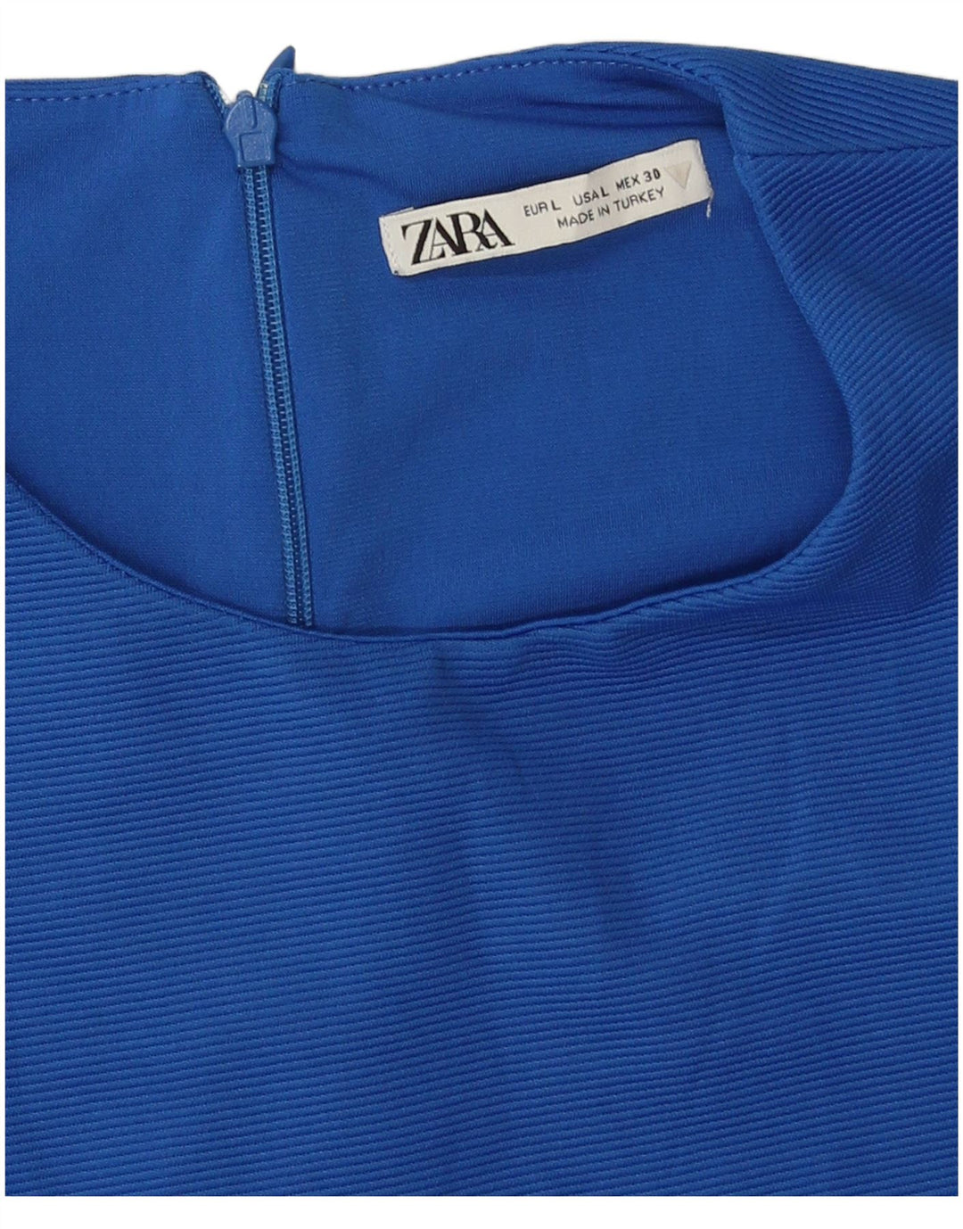 Zara Damen Crop Ärmelloses Blusenoberteil UK 14 Large Blau Polyester
