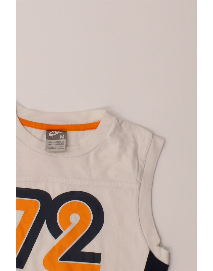 NIKE Boys Cor72z Graphic Vest Top 10-11 Years Medium  White Colourblock Vintage Nike and Second-Hand Nike from Messina Hembry 